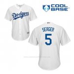 Camiseta Beisbol Hombre Los Angeles Dodgers Corey Seager 5 Blanco 1ª Cool Base