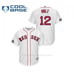 Camiseta Beisbol Hombre Boston Red Sox Brock Holt Cool Base 2019 London Series Blanco