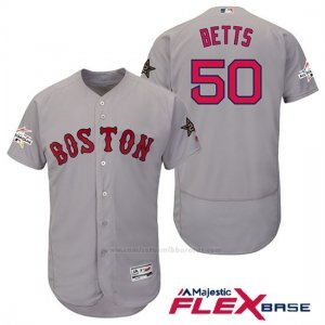 Camiseta Beisbol Hombre Boston Red Sox 50 Mookie Betts Gris 2017 Mlb All Star Game Flex Base