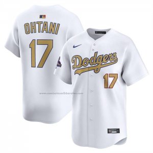 Camiseta Beisbol Hombre Los Angeles Dodgers Shohei Ohtani 2025 Gold Collection Limited Blanco