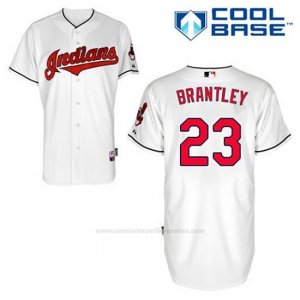 Camiseta Beisbol Hombre Cleveland Indians Michael Brantley 23 Blanco 1ª Cool Base