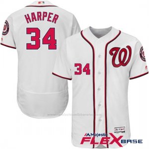Camiseta Beisbol Hombre Washington Nationals Bryce Harper Blanco Flex Base