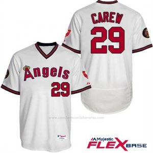 Camiseta Beisbol Hombre Los Angeles Angels Rod Carew Autentico Coleccion Flex Base Blanco Jugador