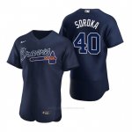 Camiseta Beisbol Hombre Atlanta Braves Mike Soroka Autentico 2020 Alterno Azul