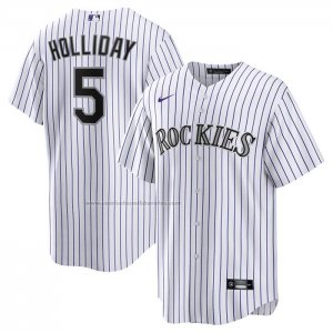 Camiseta Beisbol Hombre Colorado Rockies Matt Holliday Retired Primera Replica Blanco