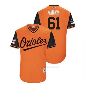 Camiseta Beisbol Hombre Baltimore Orioles Austin Wynns 2018 Llws Players Weekend Winnie Orange