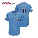 Camiseta Beisbol Hombre Tampa Bay Rays Joey Wendle Flex Base Entrenamiento de Primavera 2019 Azul