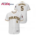 Camiseta Beisbol Hombre Pittsburgh Pirates Lonnie Chisenhall 150th Aniversario Patch Flex Base Blanco