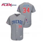 Camiseta Beisbol Hombre Chicago Cubs Jon Lester 150th Aniversario Patch Flex Base Gris