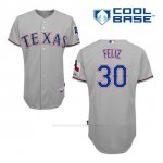 Camiseta Beisbol Hombre Texas Rangers Neftali Feliz 30 Gris Cool Base