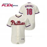 Camiseta Beisbol Hombre Philadelphia Phillies Cesar Hernandez 150th Aniversario Patch Flex Base Crema