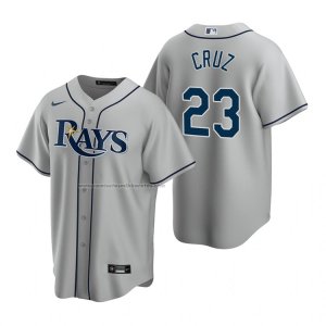 Camiseta Beisbol Hombre Tampa Bay Rays Nelson Cruz Replica Road Gris