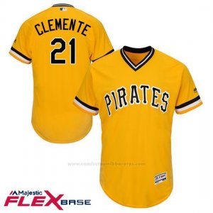 Camiseta Beisbol Hombre Pittsburgh Pirates Roberto Clemente Autentico Coleccion Oro Flex Base Jugador