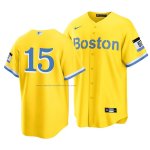 Camiseta Beisbol Hombre Boston Red Sox Dustin Pedroia 2021 City Connect Replica Oro
