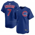 Camiseta Beisbol Hombre Chicago Cubs Dansby Swanson Alterno Limited Azul