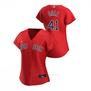 Camiseta Beisbol Mujer Boston Red Sox Chris Sale 2020 Replica Alterno Rojo