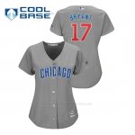 Camiseta Beisbol Mujer Chicago Cubs Kris Bryant Cool Base Replica Gris