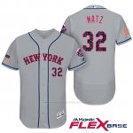 Camiseta Beisbol Hombre New York Mets 2017 Estrellas y Rayas Steven Matz Gris Flex Base