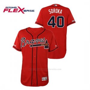 Camiseta Beisbol Hombre Atlanta Braves Mike Soroka 150th Aniversario Patch Autentico Flex Base Rojo