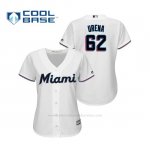 Camiseta Beisbol Mujer Miami Marlins Jose Urena Cool Base Majestic 1ª 2019 Blanco