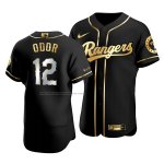 Camiseta Beisbol Hombre Texas Rangers Rougned Odor Golden Edition Autentico Negro