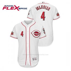 Camiseta Beisbol Hombre Cincinnati Reds Jose Iglesias 150th Aniversario Patch Flex Base Blanco