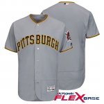Camiseta Beisbol Hombre Pittsburgh Pirates Gris Autentico Coleccion Flex Base Custom