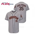 Camiseta Beisbol Hombre Houston Astros Justin Verlander 150th Aniversario Patch Flex Base Gris