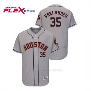 Camiseta Beisbol Hombre Houston Astros Justin Verlander 150th Aniversario Patch Flex Base Gris