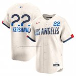 Camiseta Beisbol Hombre Los Angeles Dodgers Clayton Kershaw 2025 City Connect Limited Crema