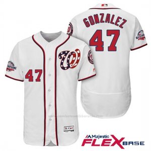 Camiseta Beisbol Hombre Washington Nationals Gio Gonzalez Blanco 2018 All Star 1ª Alterno Flex Base