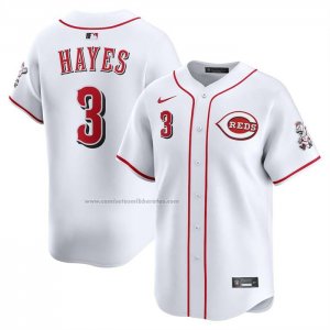 Camiseta Beisbol Hombre Cincinnati Reds KeBryan Hayes Primera Limited Blanco Camiseta Beisbol Hombre Cincinnati Reds KeBryan Hayes Primera Limited Blanco
