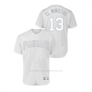 Camiseta Beisbol Hombre San Diego Padres Manny Machado 2019 Players Weekend Autentico Blanco