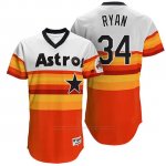 Camiseta Beisbol Hombre Houston Astros 34 Nolan Ryan Naranja Turn Back The Clock