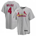 Camiseta Beisbol Hombre St. Louis Cardinals Yadier Molina Road Replica Gris