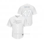 Camiseta Beisbol Hombre Tampa Bay Rays Oliver Drake 2019 Players Weekend Replica Blanco