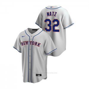 Camiseta Beisbol Hombre New York Mets Steven Matz Replica Road Gris