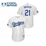 Camiseta Beisbol Hombre Los Angeles Dodgers Walker Buehler 2019 Postseason Cool Base Blanco