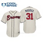 Camiseta Beisbol Hombre Atlanta Braves Greg Maddux Cool Base Majestic Alternato 2019 Crema