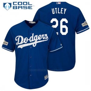 Camiseta Beisbol Hombre Los Angeles Dodgers 2017 Postemporada Chase Utley Cool Base