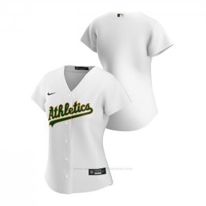 Camiseta Beisbol Mujer Oakland Athletics Replica 2020 Primera Blanco