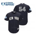 Camiseta Beisbol Hombre New York Yankees Aroldis Chapman Cool Base Alternato Entrenamiento de Primavera 2019 Azul