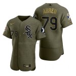 Camiseta Beisbol Hombre Chicago White Sox Jose Abreu Camuflaje Digital Verde 2021 Salute To Service