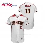 Camiseta Beisbol Hombre Arizona Diamondbacks Nick Ahmed 150th Aniversario Patch Autentico Flex Base Blanco Rojo