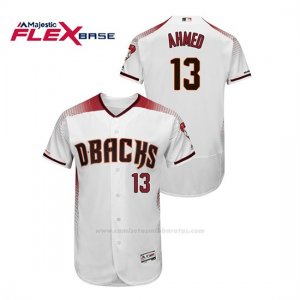 Camiseta Beisbol Hombre Arizona Diamondbacks Nick Ahmed 150th Aniversario Patch Autentico Flex Base Blanco Rojo