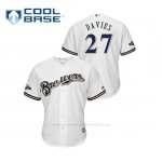 Camiseta Beisbol Hombre Milwaukee Brewers Zach Davies 2019 Postseason Cool Base Blanco