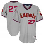 Camiseta Beisbol Hombre Los Angeles Angels Mensangels Mike Trout Gris 1977 Turn Back The Clock