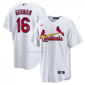 Camiseta Beisbol Hombre St. Louis Cardinals Nolan Gorman Primera Replica Blanco