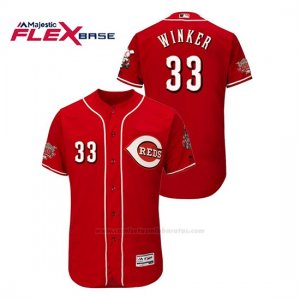 Camiseta Beisbol Hombre Cincinnati Reds Jesse Winker 150th Aniversario Patch Flex Base Rojo