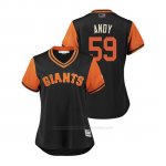 Camiseta Beisbol Mujer San Francisco Giants Andrew Suarez 2018 Llws Players Weekend Andy Negro
